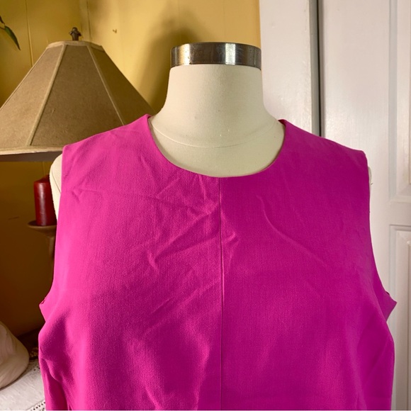 VICTORIA BECKHAM FOR TARGET Size 3X Hot Pink Lined Shell Tank Top Fringe Trim - Picture 2 of 7